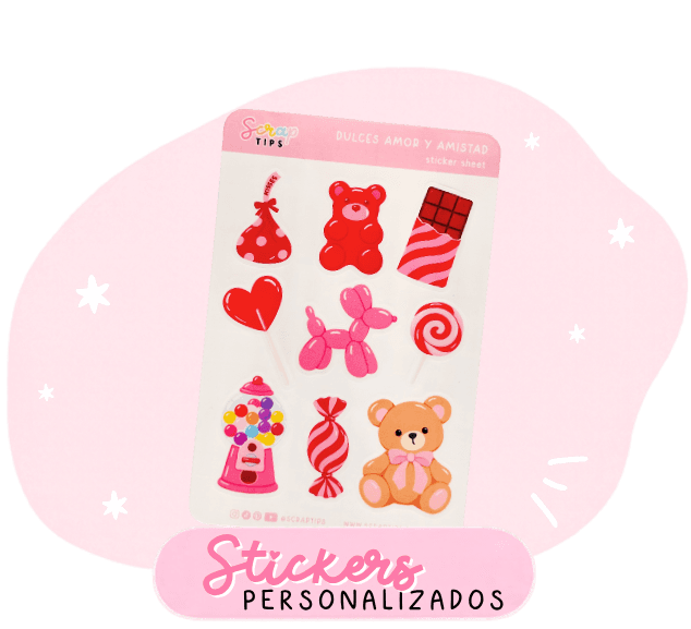 Lámina de stickers personalizados de dulces